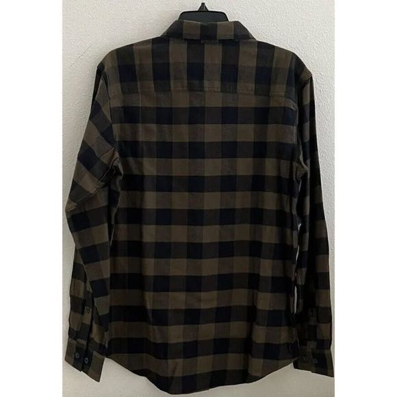 Columbia Mens Sz Small Cornell Woods Button Shirt Olive Green Buffalo Check $60 - Picture 2 of 6